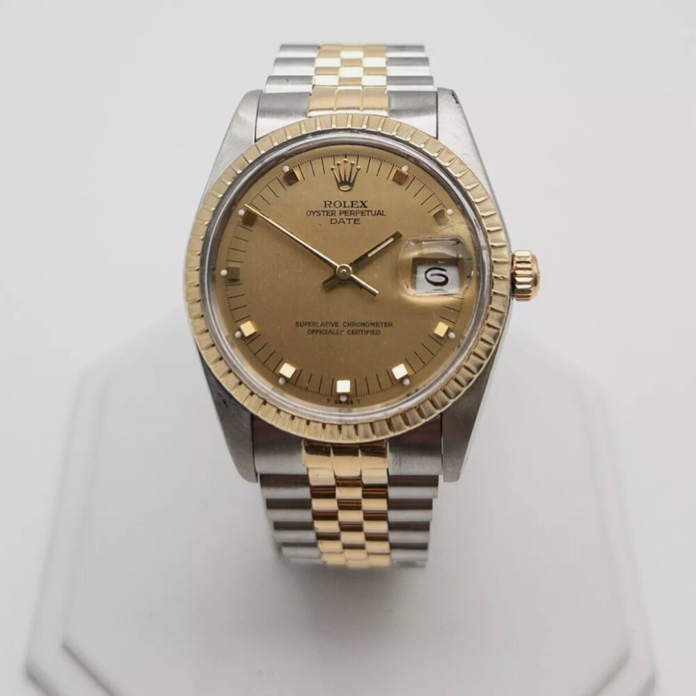 Rolex 36mm Two Tone 18kt Champagne Watch